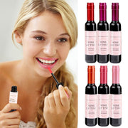 Wine Lips Tint 6-Colors Wine-Bottle Design Lip Gloss Waterproof Lip Stain Matte Liquid Lip Glaze Long Wear Lips Makeup Supply