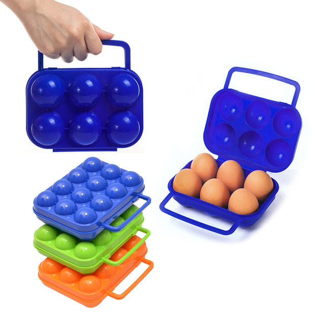 6/12 Grid Egg Storage Box Plastic Travel Portable Kitchen Utensils Outdoor Picnic BBQ Camping Tableware Camping Gear